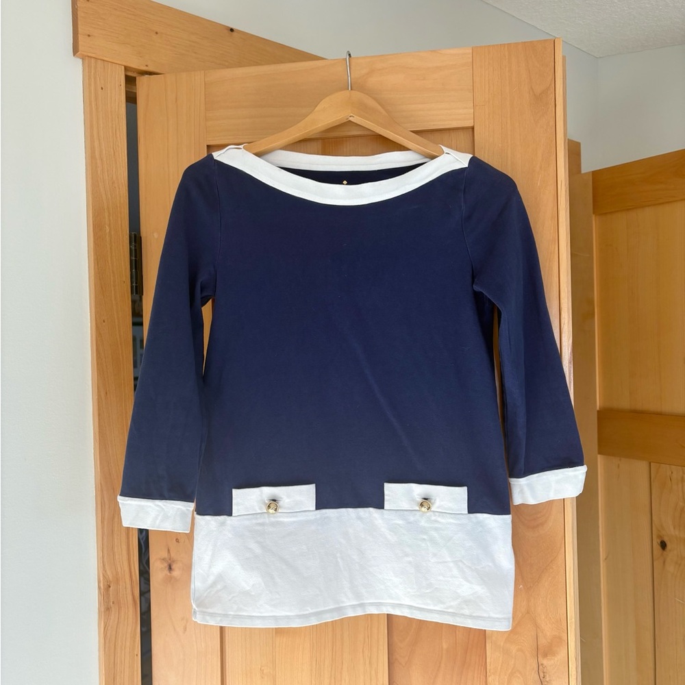 Kate Spade Navy and White Top